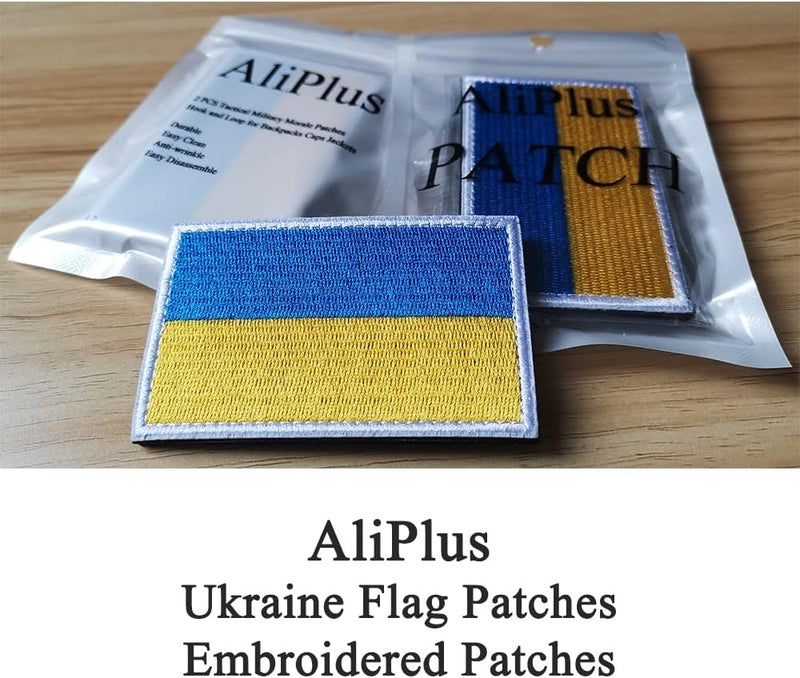AliPlus 2 PCS Ukraine Flag Patches Embroidered Tactical Military Morale Patch Applique Fastener Hook and Loop - Image 2
